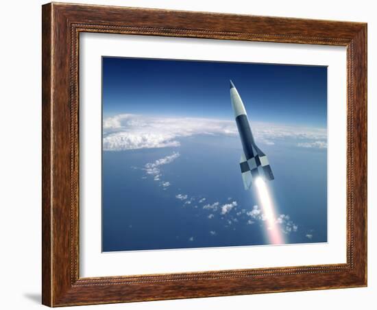 First V-2 Rocket Launch, Artwork-Detlev Van Ravenswaay-Framed Photographic Print