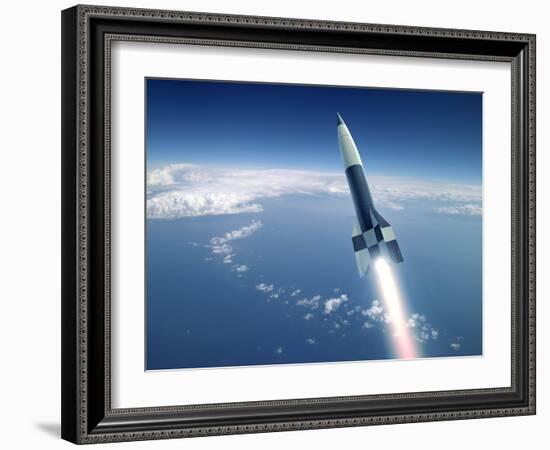 First V-2 Rocket Launch, Artwork-Detlev Van Ravenswaay-Framed Photographic Print