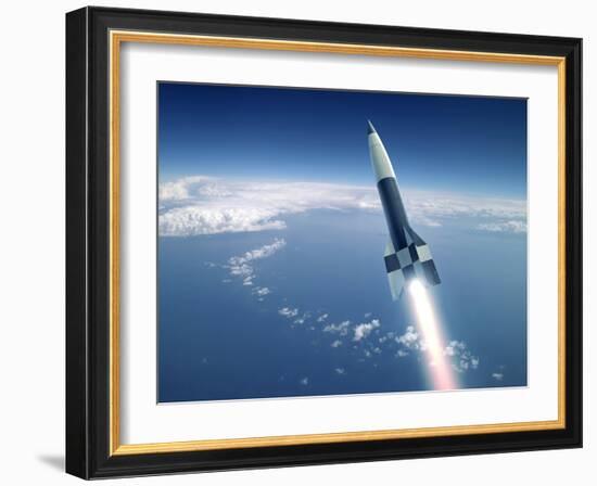 First V-2 Rocket Launch, Artwork-Detlev Van Ravenswaay-Framed Photographic Print