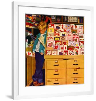 "First Valentine", February 11, 1956-Richard Sargent-Framed Giclee Print