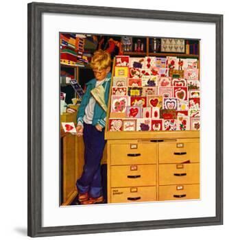 "First Valentine", February 11, 1956-Richard Sargent-Framed Giclee Print