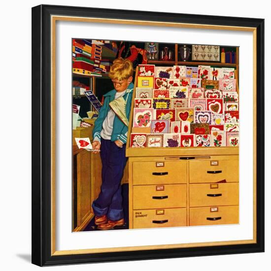 "First Valentine", February 11, 1956-Richard Sargent-Framed Giclee Print