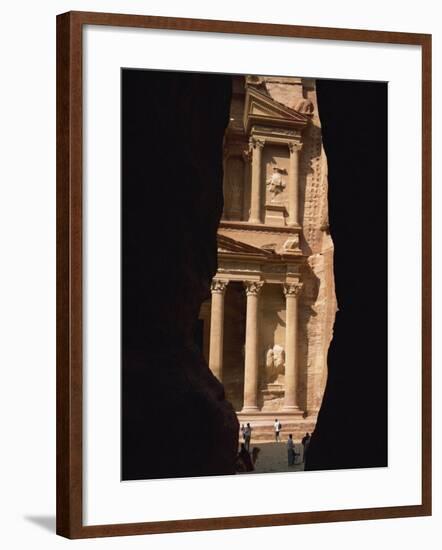 First View of Petra at the End of the Siq Entrance Gorge, Petra, Jordan, Middle East-Waltham Tony-Framed Photographic Print