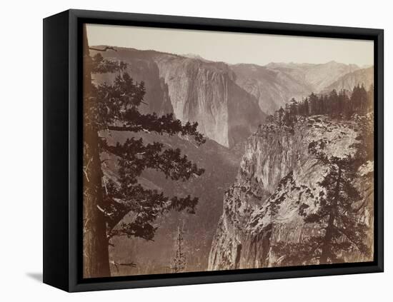 First View of the Yosemite Valley from the Mariposa Trail, 1865-66-Carleton Emmons Watkins-Framed Premier Image Canvas