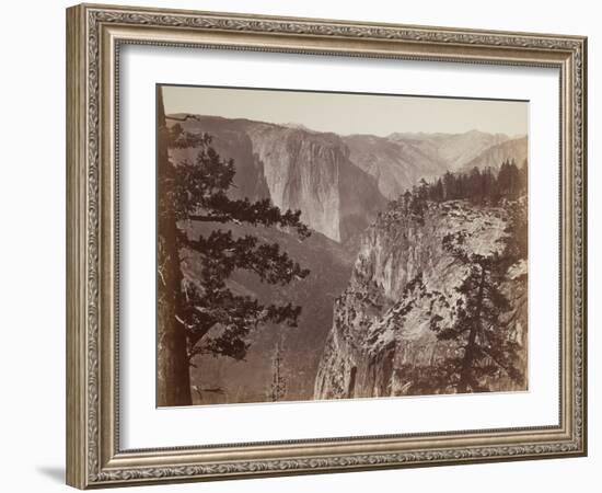 First View of the Yosemite Valley from the Mariposa Trail, 1865-66-Carleton Emmons Watkins-Framed Photographic Print