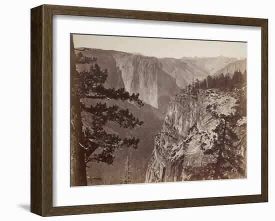 First View of the Yosemite Valley from the Mariposa Trail, 1865-66-Carleton Emmons Watkins-Framed Photographic Print