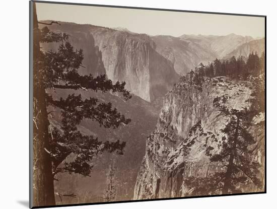 First View of the Yosemite Valley from the Mariposa Trail, 1865-66-Carleton Emmons Watkins-Mounted Photographic Print