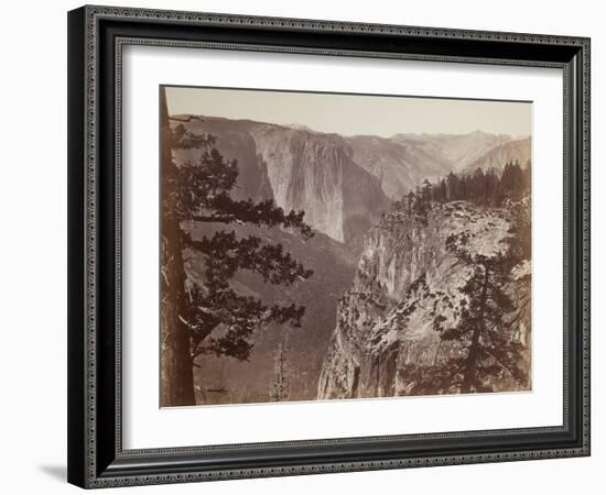 First View of the Yosemite Valley from the Mariposa Trail, 1865-66-Carleton Emmons Watkins-Framed Photographic Print