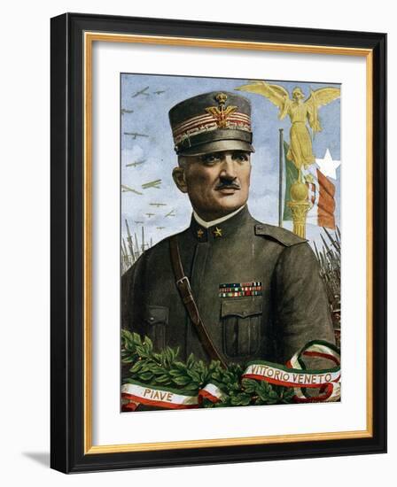 First World War: Portrait of General Armando Diaz (1861-1928) Chief of Staff of the Italian Army” (-Tancredi Scarpelli-Framed Giclee Print