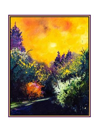 'Firtrees and sun' Art Print - Pol Ledent | Art.com