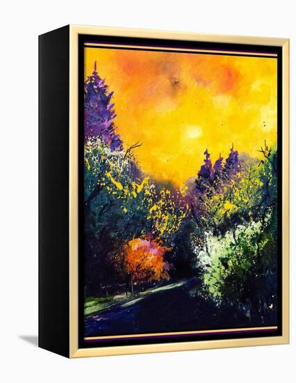 Firtrees and sun-Pol Ledent-Framed Stretched Canvas