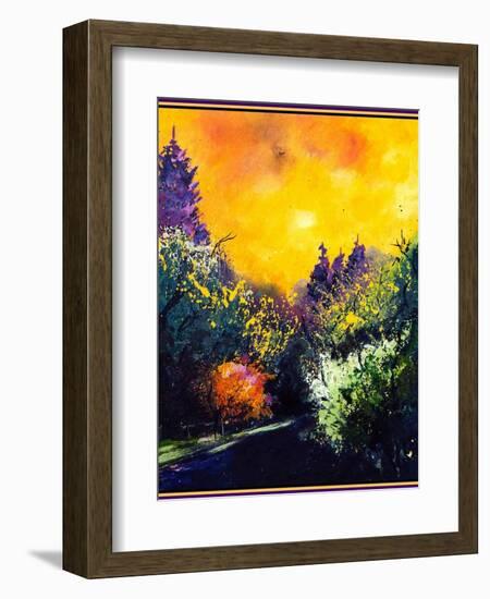 Firtrees and sun-Pol Ledent-Framed Art Print