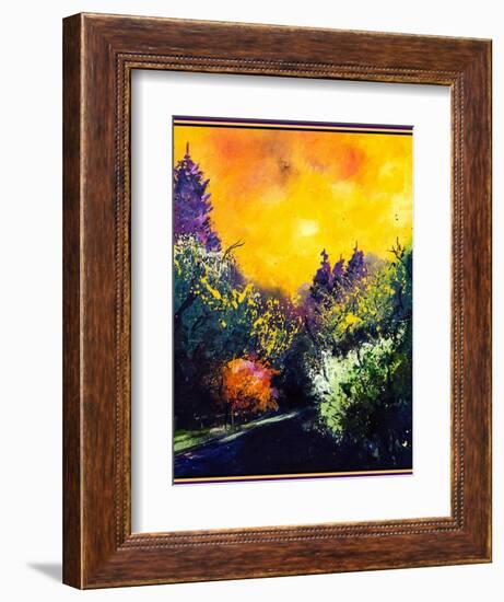 Firtrees and sun-Pol Ledent-Framed Art Print