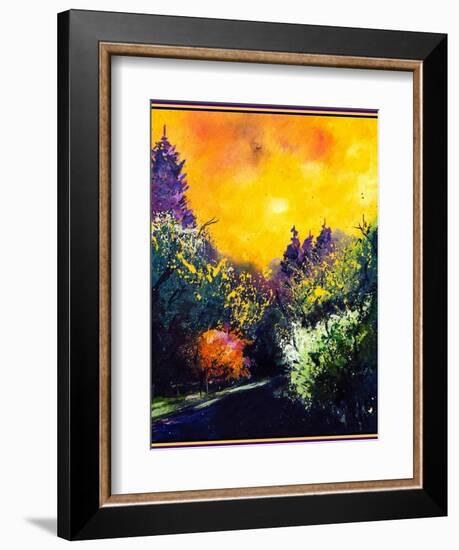 Firtrees and sun-Pol Ledent-Framed Art Print