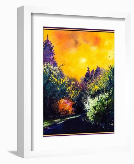 Firtrees and sun-Pol Ledent-Framed Art Print