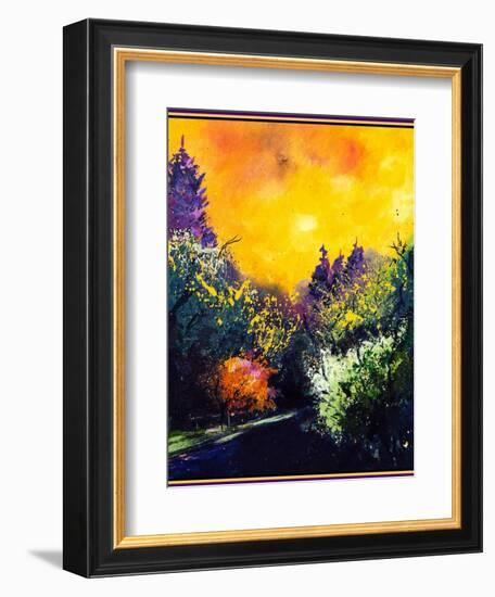 Firtrees and sun-Pol Ledent-Framed Art Print