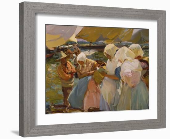 Fischerwomen on the Beach, 1903-Joaquín Sorolla y Bastida-Framed Giclee Print