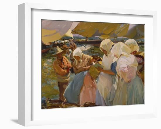 Fischerwomen on the Beach, 1903-Joaquín Sorolla y Bastida-Framed Giclee Print