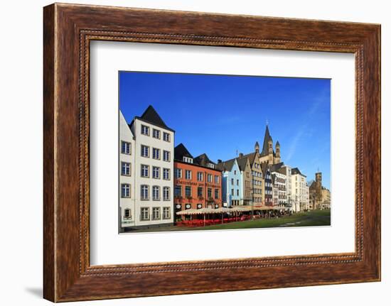 Fischmarkt Square with Church of Gross St. Martin, Cologne, North Rhine-Westphalia, Germany, Europe-Hans-Peter Merten-Framed Photographic Print