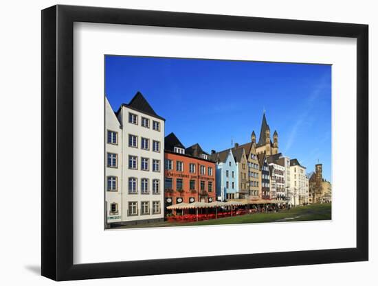 Fischmarkt Square with Church of Gross St. Martin, Cologne, North Rhine-Westphalia, Germany, Europe-Hans-Peter Merten-Framed Photographic Print