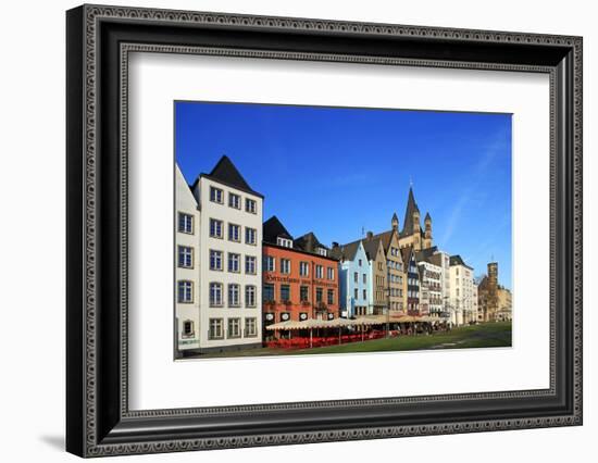 Fischmarkt Square with Church of Gross St. Martin, Cologne, North Rhine-Westphalia, Germany, Europe-Hans-Peter Merten-Framed Photographic Print