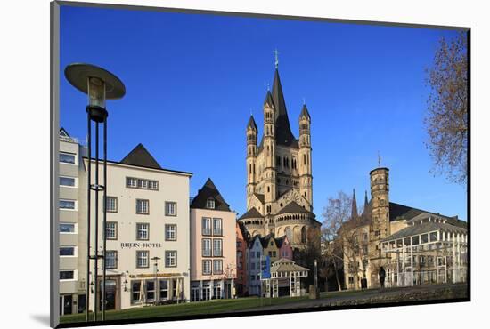 Fischmarkt Square with Church of Gross St. Martin, Cologne, North Rhine-Westphalia, Germany, Europe-Hans-Peter Merten-Mounted Photographic Print