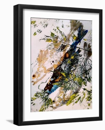 Fish, 2020, Oils on Card-jocasta shakespeare-Framed Giclee Print
