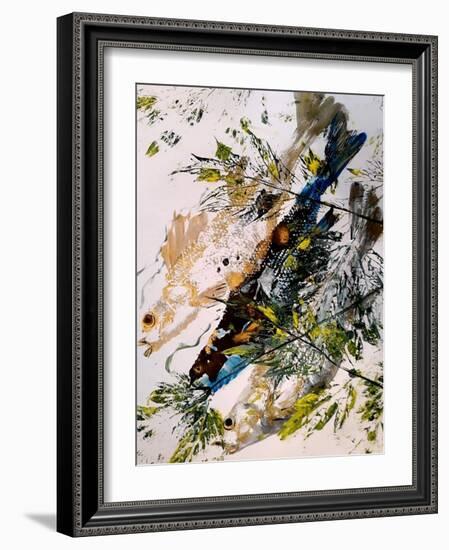 Fish, 2020, Oils on Card-jocasta shakespeare-Framed Giclee Print