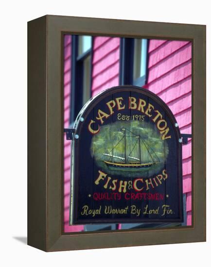 Fish and Chips Sign, Cape Breton, Sydney, Nova Scotia, Canada-Greg Johnston-Framed Premier Image Canvas