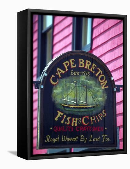 Fish and Chips Sign, Cape Breton, Sydney, Nova Scotia, Canada-Greg Johnston-Framed Premier Image Canvas