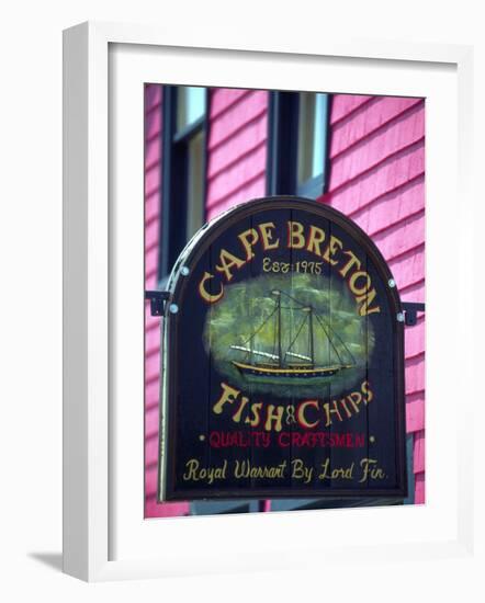 Fish and Chips Sign, Cape Breton, Sydney, Nova Scotia, Canada-Greg Johnston-Framed Photographic Print