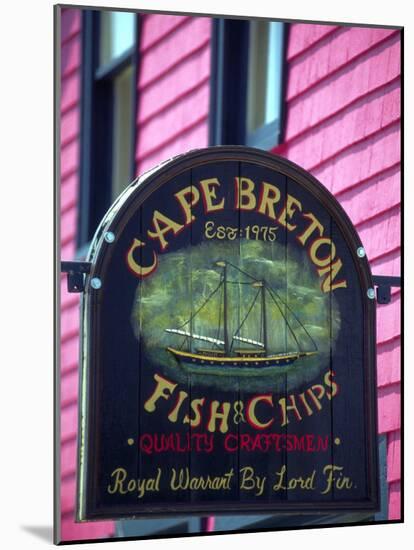 Fish and Chips Sign, Cape Breton, Sydney, Nova Scotia, Canada-Greg Johnston-Mounted Photographic Print