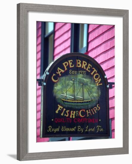 Fish and Chips Sign, Cape Breton, Sydney, Nova Scotia, Canada-Greg Johnston-Framed Photographic Print