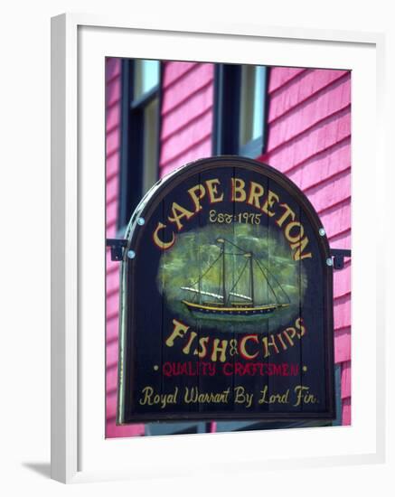 Fish and Chips Sign, Cape Breton, Sydney, Nova Scotia, Canada-Greg Johnston-Framed Photographic Print