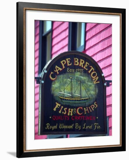 Fish and Chips Sign, Cape Breton, Sydney, Nova Scotia, Canada-Greg Johnston-Framed Photographic Print