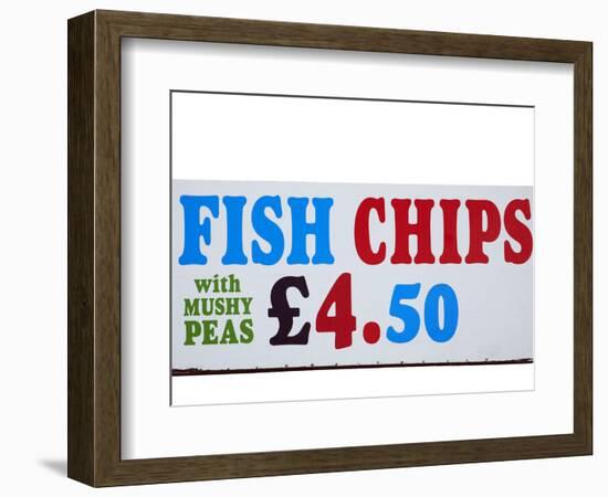 Fish and Chips with Mushy Peas Sign, England, United Kingdom-David Wall-Framed Photographic Print