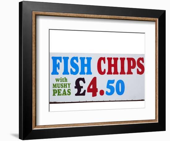 Fish and Chips with Mushy Peas Sign, England, United Kingdom-David Wall-Framed Photographic Print