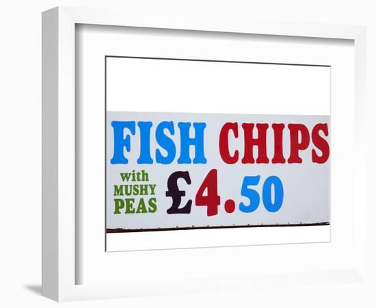 Fish and Chips with Mushy Peas Sign, England, United Kingdom-David Wall-Framed Photographic Print