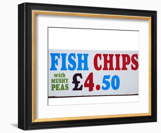 Fish and Chips with Mushy Peas Sign, England, United Kingdom-David Wall-Framed Photographic Print