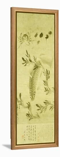 Fish and Crab, 1121-Xia Qian-Framed Premier Image Canvas