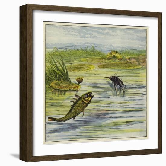 Fish and Fly-Ernest Henry Griset-Framed Giclee Print