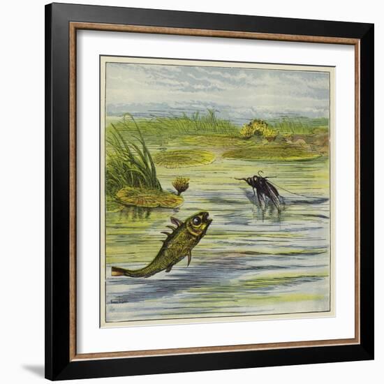 Fish and Fly-Ernest Henry Griset-Framed Giclee Print