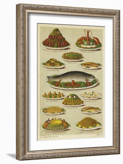 Fish and Seafood Dishes-null-Framed Premium Giclee Print