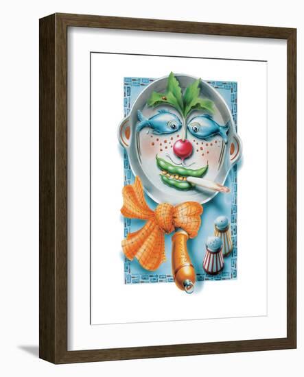 Fish and Veggie Face Pan-Renate Holzner-Framed Art Print