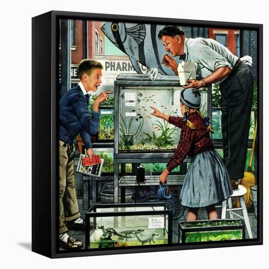 "Fish Aquarium", October 30, 1954-Stevan Dohanos-Framed Premier Image Canvas