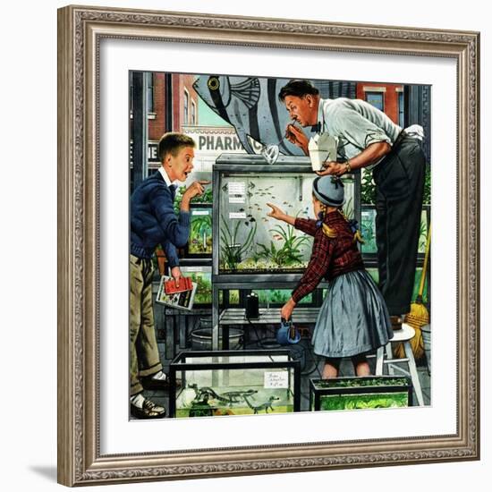 "Fish Aquarium", October 30, 1954-Stevan Dohanos-Framed Giclee Print