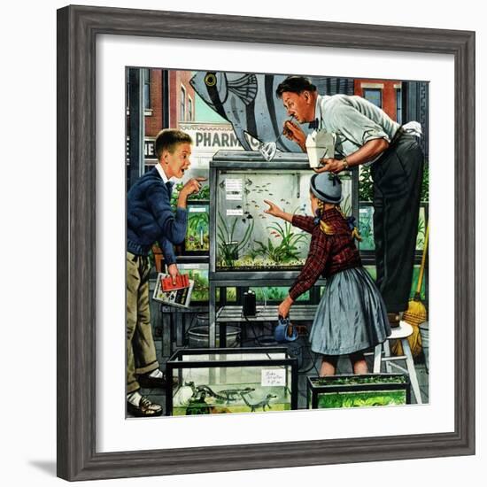 "Fish Aquarium", October 30, 1954-Stevan Dohanos-Framed Giclee Print