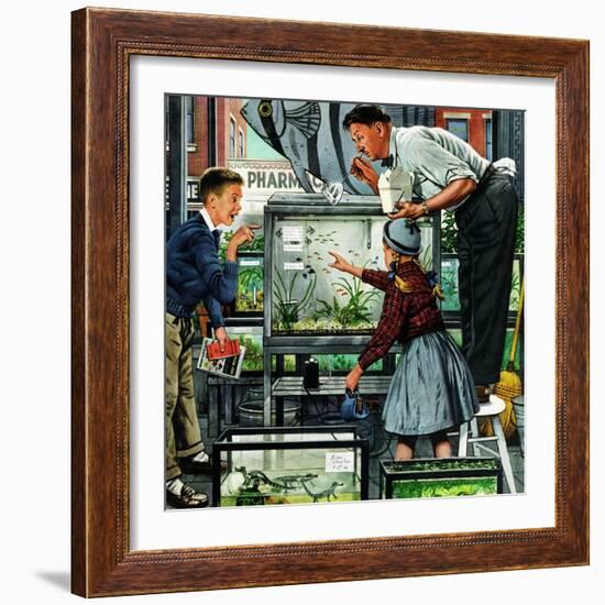 "Fish Aquarium", October 30, 1954-Stevan Dohanos-Framed Giclee Print