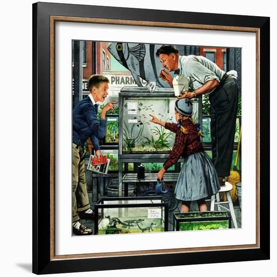 "Fish Aquarium", October 30, 1954-Stevan Dohanos-Framed Giclee Print