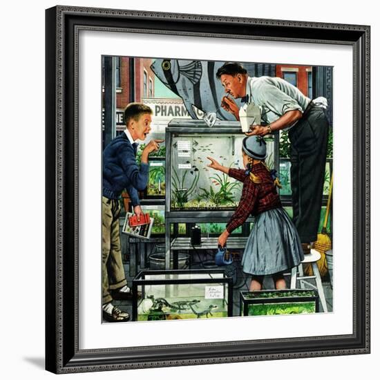 "Fish Aquarium", October 30, 1954-Stevan Dohanos-Framed Giclee Print